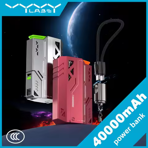 VYVYLABS 40000mAh Portable Power Bank 22.5W Fast Charging 21700 Replaceable Battery Detachable 3C Ce