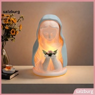 <salzburg>  Art Ornament Resin Decorative Lamp Mary Night Light Resin Table Lamp Praying Blessed Mot