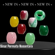 Natural Jadeite Jade stone / Jade additional donut shaped necklace pendant accessories - perforated 