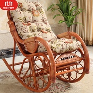 HY/JD Longcheng Jiamao Real Rattan Plant Rattan Woven Rocking Chair Rattan Chair Recliner for Adults and Elderly Home Ba