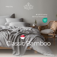 Reve Dore Cool Bamboo Bedsheet with Duvet Cover Bedsheet Set - Misty Grey