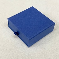 กล่องใส่เครื่องประดับ Jewelry Box (Ribbon) สีน้ำเงิน กล่องของขวัญ กล่องกระดาษ แบบดึงลิ้นชัก(ริบบิ้น) มีฟองน้ำด้านใน
