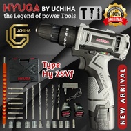 Bor Baterai Cordless Drill HYUGA BY Uchiha 25V UC-25VF Fullset 2 Baterai