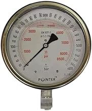 High Pressure Gauge Dual Scale 600 Bar 8500 Psi 150Mm Dial 1/2" Bsp-Amz33