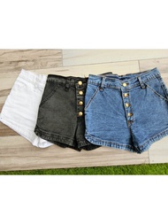 PT0004 GBJ four gold button denim shorts pants