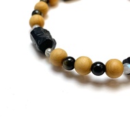 黑碧璽 崖柏木 天然水晶 日本手作 禮物 能量石手鍊 健康守護