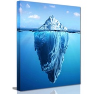 Iceberg Canvas Wall Art Blue Ocean White Iceberg Painting Print Artwork Canvas Seascape Artwork Iceb