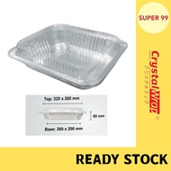 (5 PCS) CRYSTAL WRAP Rectangle Aluminium Foil Tray with Lid 4602-P