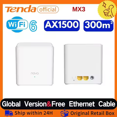 AX1500 WiFi6 Mesh Router Tenda Mesh MX3 WiFi 6 Gigabit Wireless Router 2.4Ghz 5Ghz Dual-Band Whole h