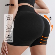 Lovito Sporty Sport Shorts Butt Lifting Yoga Pants Sweat High Waist  QuickDrying Sports Shorts for W
