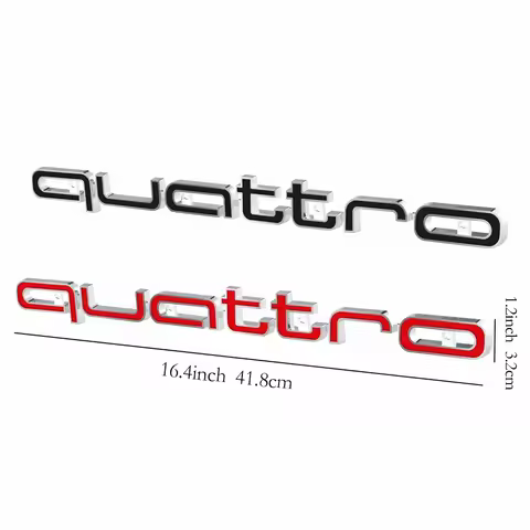 2025 Hot 3D ABS Large Quattro Letter Emblem Car Front Grille Badge LOGO Auto Accessorie For Audi A3 