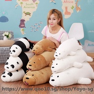 50/70/90cm Cartoon We Bare bears Lying Bear Stuffed Grizzly Gray White Bear Panda Plush Toys for Chi