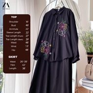 Leyka Roselina Blouse Set Skirt Airport Outfit Oversized Kemeja Women Muslimah Wanita Plus Size Baju