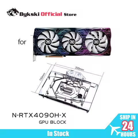 Bykski N-RTX4090H-X Water Block for NVIDIA GeForce RTX 4090 AIC Reference Edition GPU Card / Three-l
