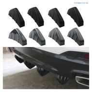 ||HL||4Pcs Rear Bumper Lip Universal Fitment Shark Fin Design Accessory Car Modified Styling Bumper Diffuser for Automobile