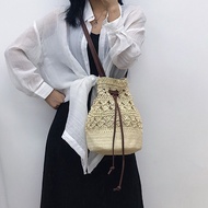 SP7 Rattan Women Fashion Sling Bag Bucket Bag Shoulder Handbag Woven Vines Beach