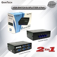 Gaintech 4 Port VGA Switch & Splitter - 4 Port VGA Switch Splitter