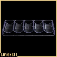 [Lovoski1] 100 Chips Tray 5 Rows Professional Casino Game Accessory 20.5 x 7.8 x 2.8cm