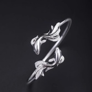 Craftsman Silver Bracelet Original S990 Sterling Silver Mermaid Bracelet Open Pure Silver Bracelet B