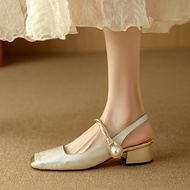 Mary Jane Sandals with Pearls - Stylish for Women