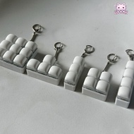 SOONA Fidget Keychain, 3/4/9Keys Keys Button Finger Keyboard Cap, Relaxing Pass The Time DIY Keyboar