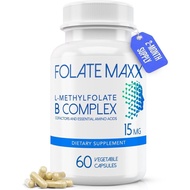 L ylfolate 15mg with Active Vitamin B Complex – 60 Capsules –  5-MTHF with B6 Blend and yl B12 Suppl