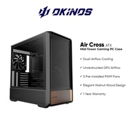Okinos Air Cross ATX Mid-Tower Gaming PC Case - Black