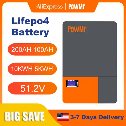 PowMr Powerwall 48V 200AH 100AH LiFePO4 Battery 10KWH 5KWH Energy Solar Lithium Battery 6000+ Cycle 