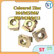 Color zinc cassette nut cage nut, floating cabinet screw cap, jam tin clip mother M4/M5/M6/M8/M10/M1
