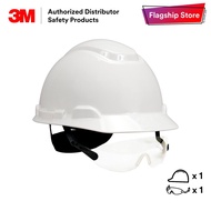 3M H-700R Series Safety Helmet with 3M V6E Helmet Attached Safety Eyewear Set [Self-assembly] [1 Hel