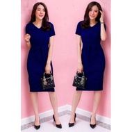 Party DRESS DISAN LATEST KNITTED CLOTHES DISAN NAVY BEAUTIFUL FASHION DRESSES VARIOUS EVENTS ANGGUN 