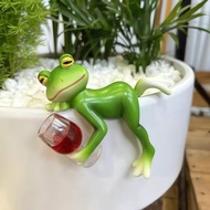 Miniature Frog Statue Flowerpot Plant Decoration, Fun Frog Garden Decoration Outdoor Gift Ladies Fro