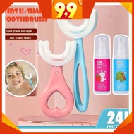 MEKIDS👨‍👩‍👧‍👦 [Ready Stock] Baby Toothbrush U-Shape Mousse Foam Toothpaste Cup Set Kids Toothbrush T