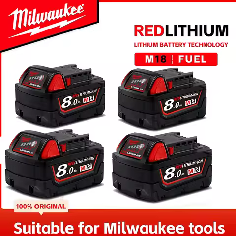 For Milwaukee M18 8.0Ah 18V Lithium Battery 48-11-1880 Replacement 48-11-1860 48-11-1850 48-11-1840 