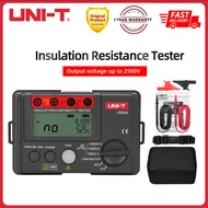 Megger Meter UNI-T UT502A เครื่องทดสอบความต้านทานฉนวนดิจิตอล500-2500V Megger Megger Meter ขนาด30 ~ 6