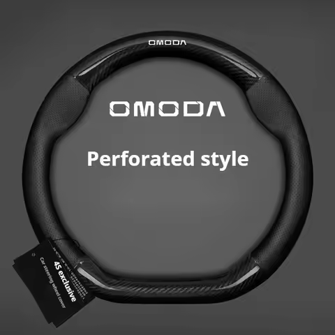 Car Leather Steering Wheel Cover For Chery Omoda 5 EV 20242025 D-type Anti-Slip Auto Steering Wheel 
