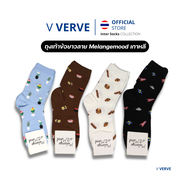 Verve - ถุงเท้า ข้อยาว Melangemood สไตล์เกาหลี ข้อยาว สวย ดูดี แฟชั่น ถุงเท้าสเก็ตบอร์ด genuine free