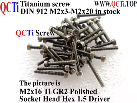 Socket Head DIN 912 M2 Titanium screw M2x3 M2x4 M2x5 M2x6 M2x7 M2x8 M2x9 M2x10 M2x12 M2x14 M2x15 M2x