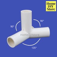 135° PVC Y-TEE FOR DIY WHITE PIPES