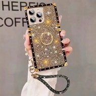 Sparkling Diamond Sequin Fashion Shockproof Rhinestone Sequin 1pc Gold Glitter Pattern Rectangle Pho