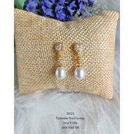 [ER523] Phuket Real Pearl Earrings Teardrop Shape 9-10mm Beautiful And Luxurious