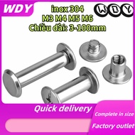 SUS304 BOOK BINDING SCREW / CHICAGO SCREW / NICKEL BINDING SCREW #M3M4M5M6/ SCRAPBOOK PHOTO ALBUM【YH