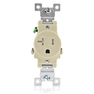 Faith 20A/125V Gred Komersial 3-Cabang Tahan Tamper Outlet Bekas Tunggal Ivory TR120R-IV, Outlet Ele