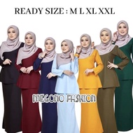 MEGONO - BAJU KURUNG MELAYU MALAYSIA RNB MOTIF POLOS ROK AND BLUS BAJU PADANG ATASAN WANITA MODERN L