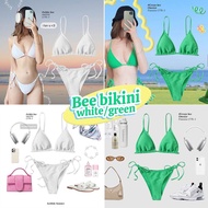 Bee bikini 🐝 🧼🥦 บิกินี่ ชุดว่ายน้ำ white/green