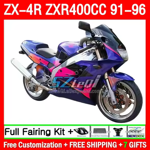 Fairing For KAWASAKI glossy blue NINJA ZXR400 ZXR-400 ZX-4R 109Q1.49 ZXR 400 ZX4R 1991 1992 1993 199