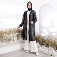 Bella Long Outer Brokat Lace Cardigan lengan panjang balon