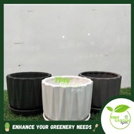 Round Ceramic Pot with attached saucer Flower Pot (STC523273)