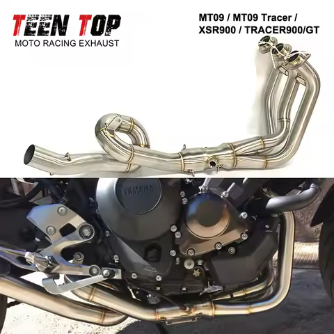 Motorcycle Exhaust Pipe For Yamaha MT09 MT-09 Tracer XSR900 TRACER900 GT Exhaust Front Pipe Escape M