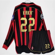 2006/07 Season AC Milan Retro Long Sleeve Home  Jersey Football Kaka Pirlo Ronaldinho Maldini Shirts